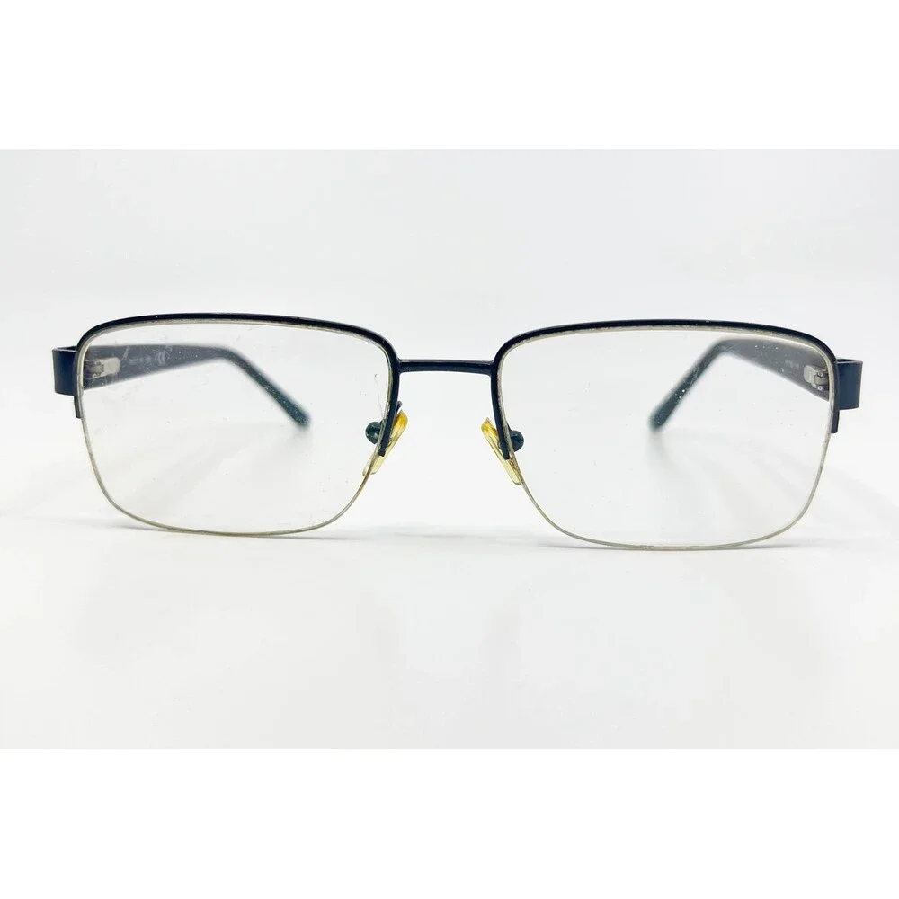 Foster Grant Eyeglass Frames Mens Blue Rectangle Half Rim M7 1029 55-17-145